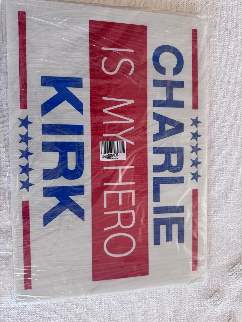 Charlie Kirk is My Hero yard sign 17x12
